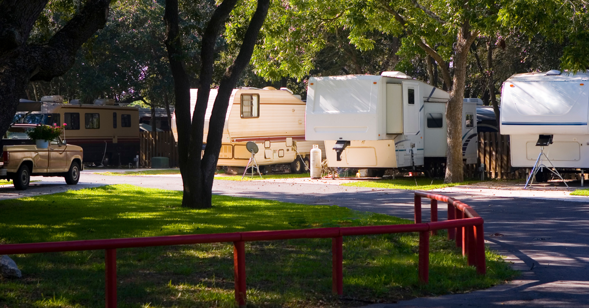 This image represents an RV park to start the conversation on RV Camping Etiquette